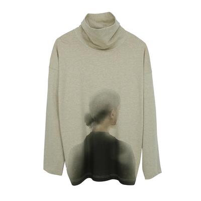 有尾女装主题印花高领打底衫