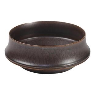 墨蓝花器竹节花盘中华花艺禅意花盆中式日式仿古陶瓷花道插花器皿