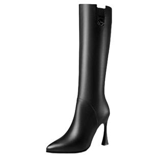 舒适真皮长靴不过膝女靴2025秋冬新款女靴细高跟鞋骑士靴高筒靴