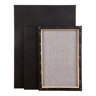 黑色油画框手工绷框紧绷不变形破损包赔水彩丙烯水粉填色油画布美术生专用纯棉油画布框图绘通黑色棉布diy