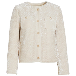 秸熙秋冬新款复古小香风棉服气质显瘦外套高级感丝绒短款显瘦上衣