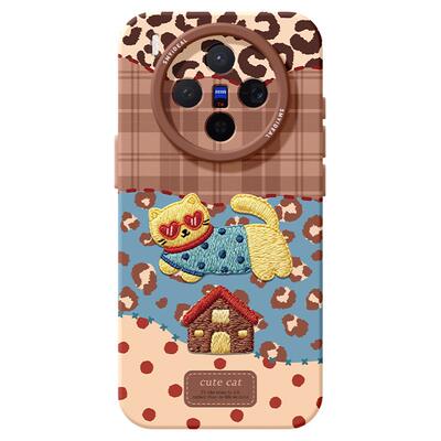 适用vivox300手机壳ultra女款x200s保护套x80pro硅胶x70全包防摔x60高级90新款x100拼接vivo可爱猫咪pro+软外