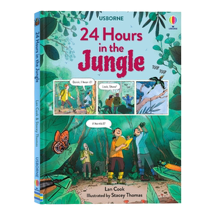 24小时漫画英文原版绘本 Usborne 24 Hours in the space zoo Jungle ocean 优斯伯恩科普漫画书6-10岁儿童跨学科课外阅读精装全彩