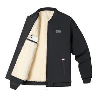 秋冬装男士夹克外套保暖休闲棉衣服加绒修身潮流青年帅气立领上衣