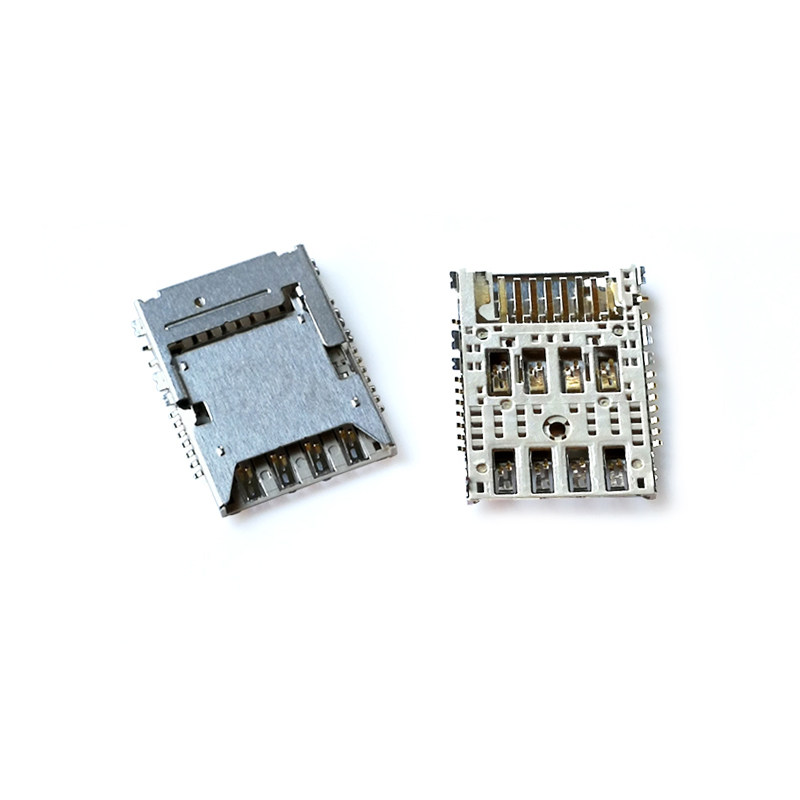 二合一卡座SIM卡座对TF卡槽二合一8Pin+8Pin SIM Card+TF Card