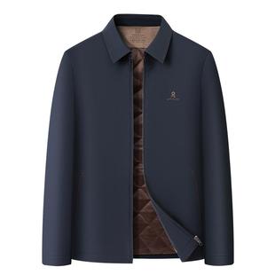 [桑蚕丝夹棉/保暖防泼水]梦特娇秋冬男棉衣夹克翻领商务棉服外套J