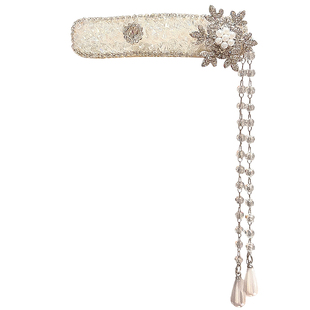 2026新款新中式珍珠雪花流苏发夹女民族风侧边夹刘海夹子头饰发卡