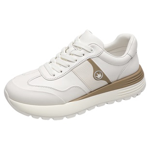 皇冠真皮板鞋厚底增高小白鞋男款高级休闲鞋轻便德训鞋防滑跑步鞋