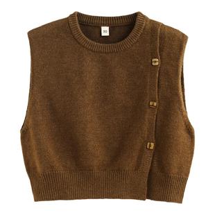 砚台家幼童针织背心帅气秋装新款男童圆领毛衣马甲男宝宝上衣童装