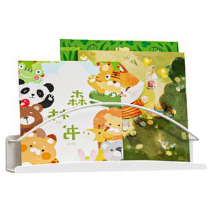 珐琅板墙面磁吸书架墙上收纳儿童绘本文具洞洞板配件磁吸置物架