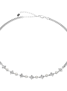 APORRO鸢尾花拼接美式古巴项链