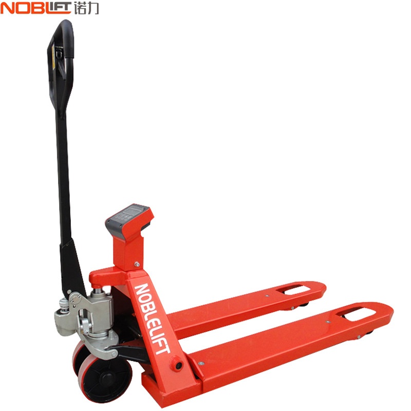 诺力电子秤叉车2T称重磅液压手动搬运车打印累计油压拖地牛ESR20