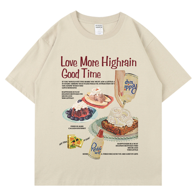 奶油蛋糕落肩短袖男女