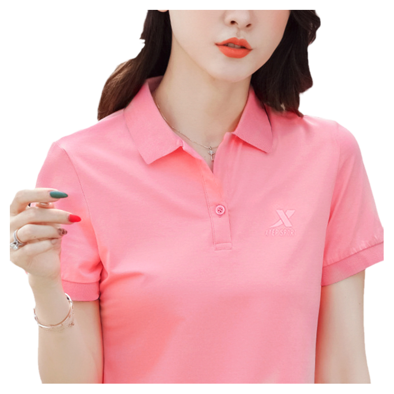 特步Polo衫女夏季速干短袖t恤女士翻领正肩宽松半袖休闲女装体恤