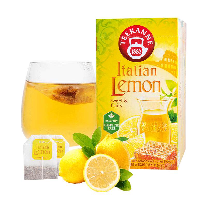 进口Teekanne恬康乐 意大利柠檬片水果茶冷泡茶花果粒袋泡茶20包
