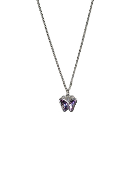 紫色水晶高级感锁骨链颈链细蛇链