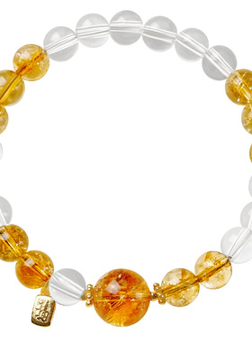 宫里上新天然黄水晶白水晶手串