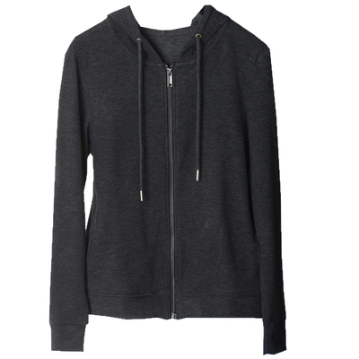 加绒拉链连帽卫衣女秋冬新款天丝羊毛韩版修身外套保暖外穿上衣潮