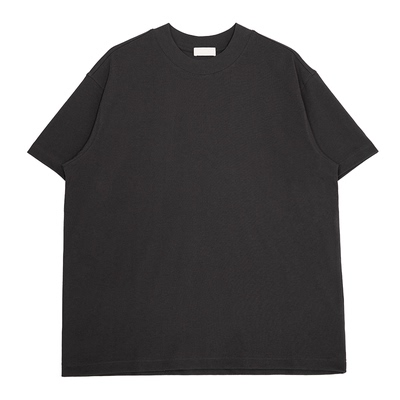 纯色重磅长绒棉小领口短袖T恤