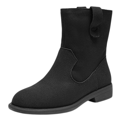 大东官方正品黑色加绒保暖短靴