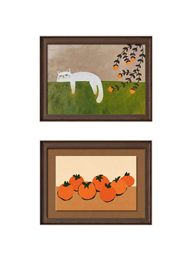 柿柿如意玄关挂画走廊过道装饰画