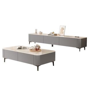 电视柜客厅家用储物柜轻奢高级感岩板现代简约落地茶几电视柜组合