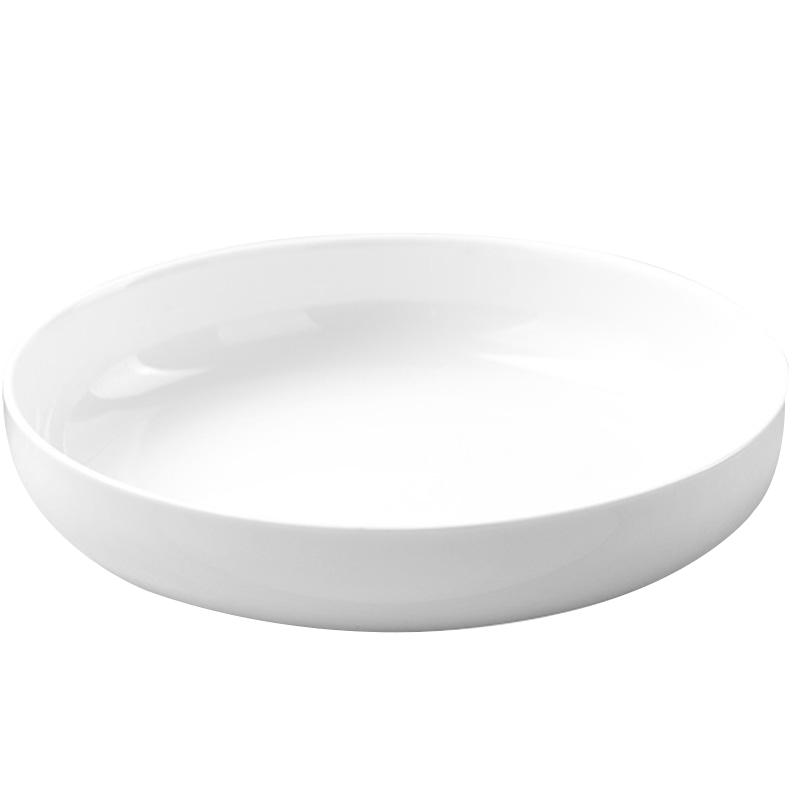 梓宁骨瓷盘子菜盘纯白家用轻奢陶瓷餐具北欧炒菜碟子汤盘沙拉深盘