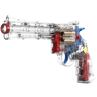 左轮软弹枪抛壳手小枪男孩月亮金属透明zp5仿真砸响炮儿童玩具枪