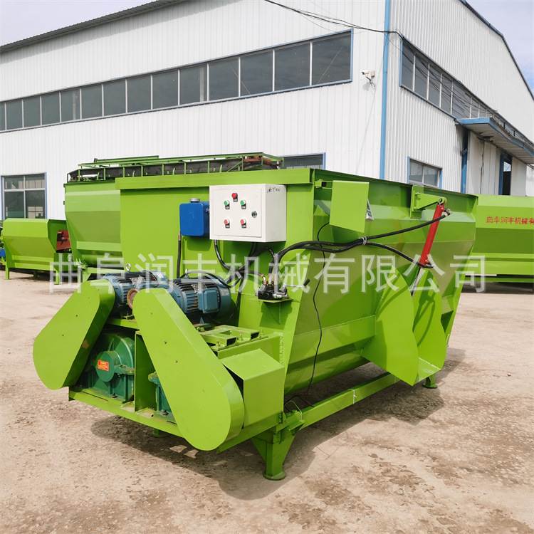 养殖全日粮饲草搅拌机称重双蛟龙混料机卧式牛羊电动拌草车