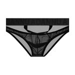 透明网纱男三角内裤前幅镂空吊环阴囊托提精索静脉曲张缓解趣味新