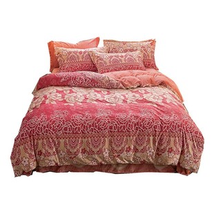 6D立体雕花绒四件套珊瑚绒双面加厚法莱绒金貂绒4件套被套法兰绒