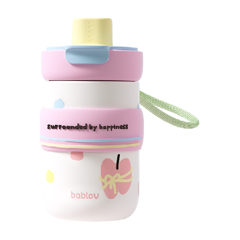 bablov吸管保温杯女生高颜值水杯陶瓷覆层咖啡杯生日礼物杯子学生