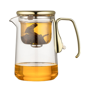 无杆磁吸飘逸杯泡茶壶全玻璃内胆泡茶壶加厚耐热茶水分离懒人茶具