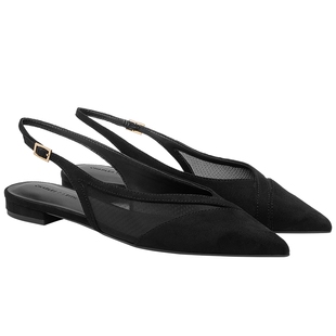 CHARLES&KEITH26秋新款CK1-70381250时尚尖头平底网纱拼接凉鞋
