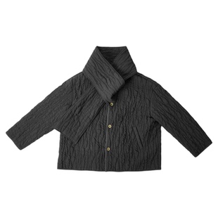 JUST SHINE/时晒小众设计绗缝夹棉外套围巾领复古松弛感宽松上衣