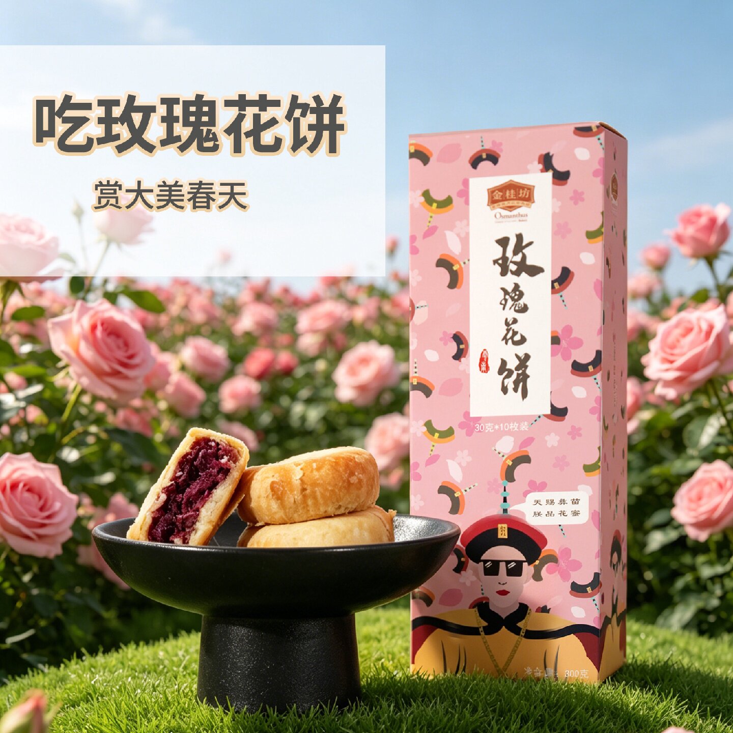 金桂坊玫瑰鲜花饼现烤云南特产纯手工糕点点心零食品小吃10枚香酥