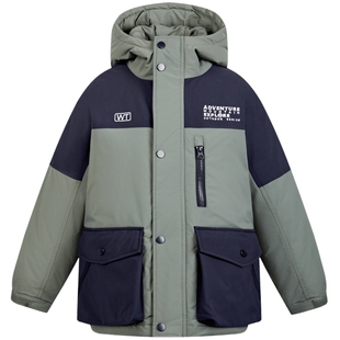 MQD童装男大童年冬季新款户外风撞色拼接羽绒服儿童多色保暖外套