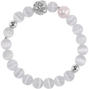 abyb天外来物串珠白水晶手链猫眼石手串转运水晶生日礼物耳环项链