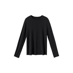 ubras含羊毛羽绒化保暖内衣秋衣肌底上衣服圆领宽松打底衫女款
