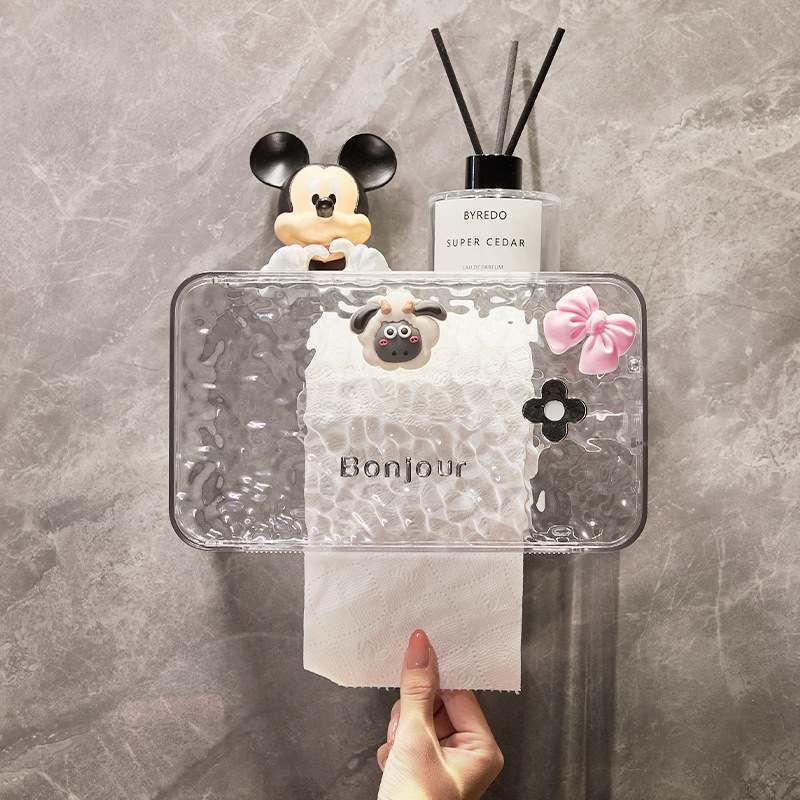 卫生间厕纸盒卫生纸收纳壁挂式免打孔纸巾盒抽置物架纸盒厕所卷纸