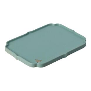 万仟堂茶具陶瓷茶盘小型长方形单层干泡储水陶制茶承托盘四季盘春