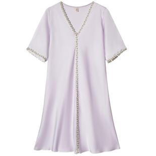 丝绸睡裙女高级感春夏新款甜美清新睡衣薄款短袖冰丝家居服连衣裙