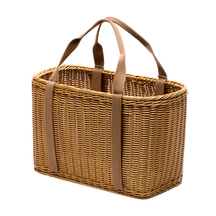 仿藤编菜篮子草编织篮买菜篓手提篮子收纳筐野餐提篮用品购物篮