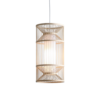 竹艺吊灯日式侘寂风茶室餐厅吧台