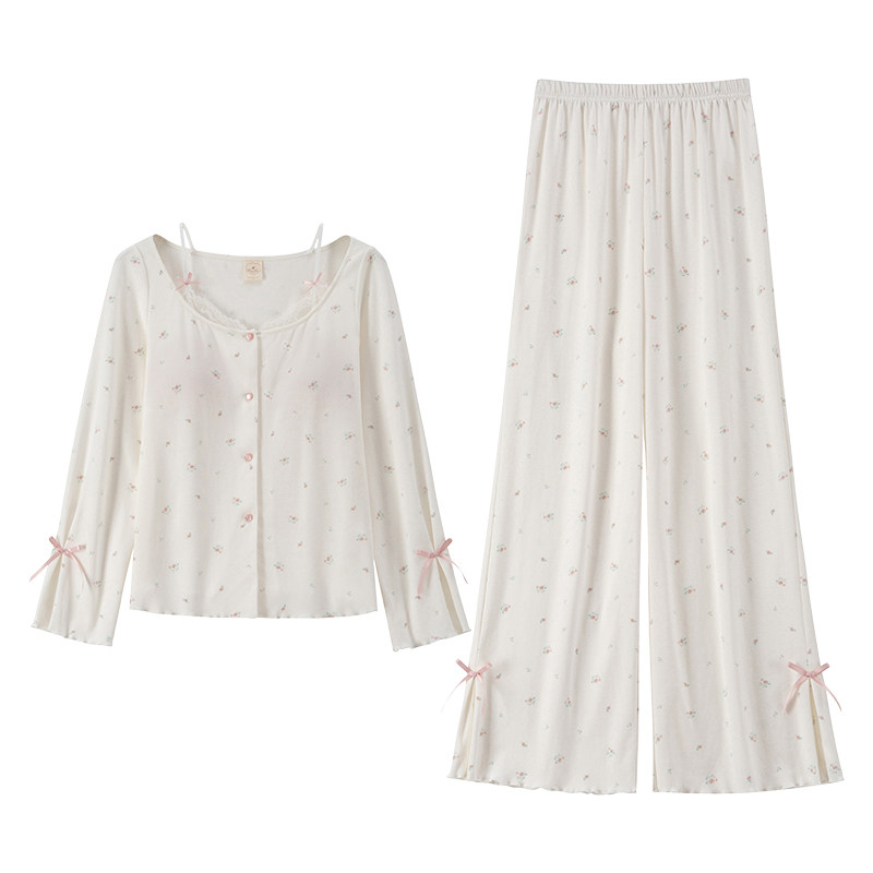 RoseTree莫代尔睡衣女款春秋季法式高级感纯欲风家居服套装带胸垫