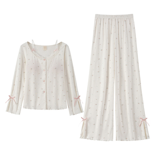 RoseTree莫代尔睡衣女款春秋季法式高级感纯欲风家居服套装带胸垫