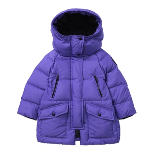 雅鹿儿童秋冬季男童女童极寒加厚款羽绒服连帽白鸭绒中长款保暖