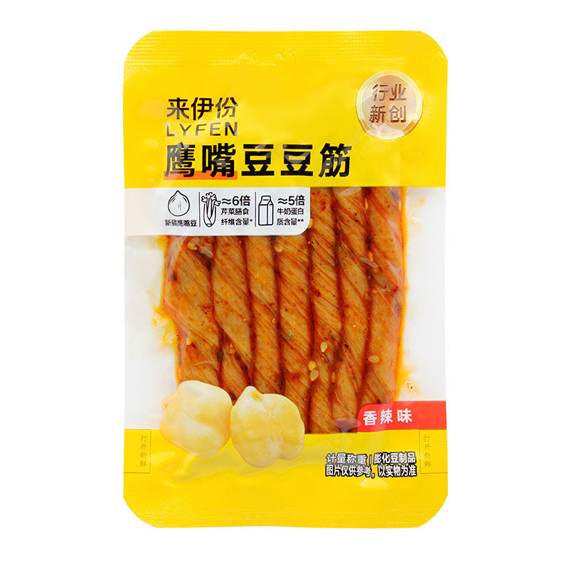 来伊份鹰嘴豆豆筋500g辣条素肉手撕豆腐干下午茶办公室休闲小零食