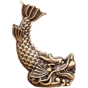 铜色龙之九子鸱尾螭吻鸱吻摆件厨房家居饰品客厅办公室装饰茶宠