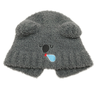 花儿与少年赵昭仪同款瞌睡熊帽子女秋冬季可爱保暖毛线帽潮大头围